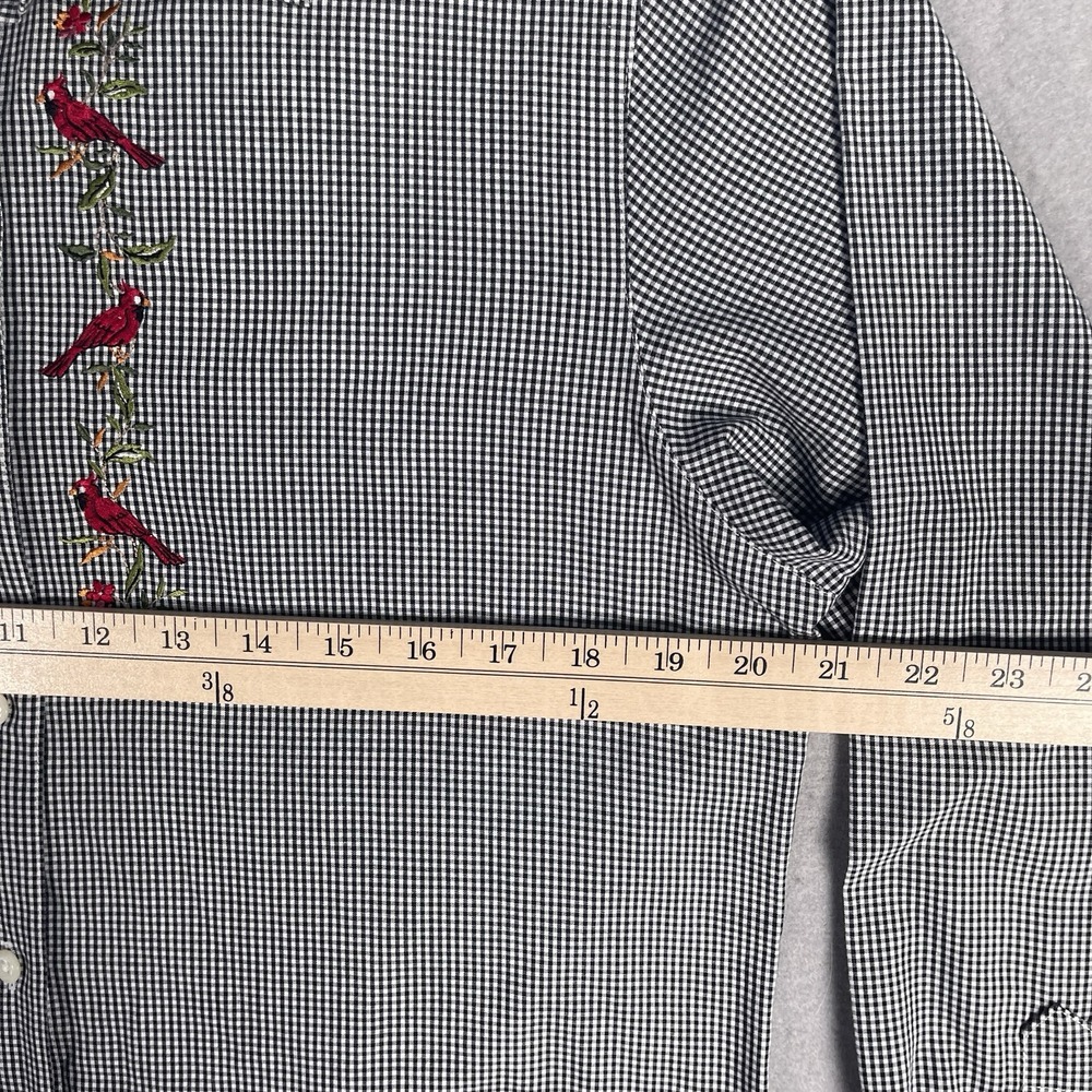 Orvis Embroidered Button Front Work Shirt Woman Sz 6 Long Sleeve‎ Checks - Picture 8 of 11